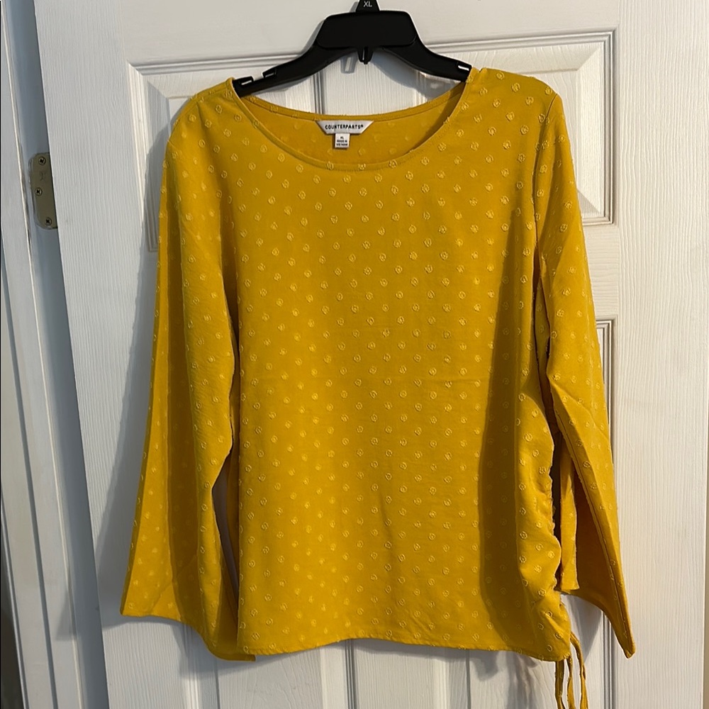 Counterparts Gold Relaxed Ruched Blouse